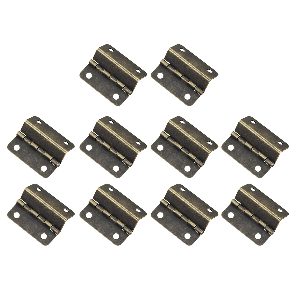 

10pcs Three-fold Wooden Box Hinges Kitchen Cabinet Glass niture Iron Right-angle Smooth Polished Non-rust Strong Bearing