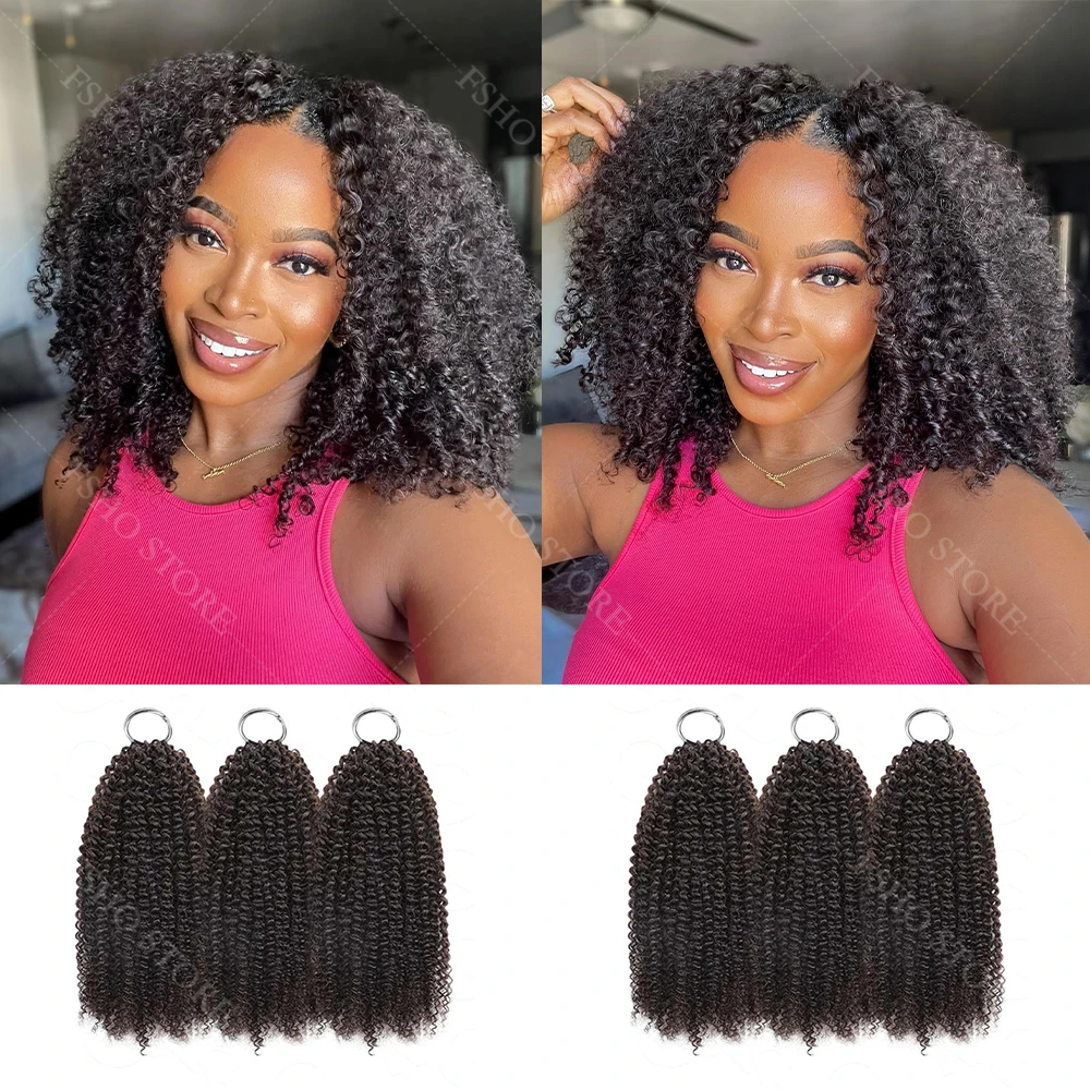 

Афро-кудри из натуральных волос для плетения крючком, бразильские маленькие спиральные кудри, идеальные для богемных причесок.