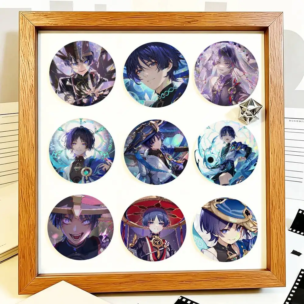 Anime Wanderer Genshin Impact Round Badge Lapel Pin Backpack Clothing Jewelry Accessories Gift Brooch