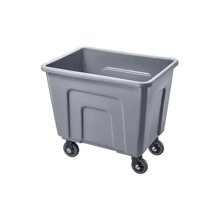 Plastic Heavy Duty Hotel Laundry Trolley with Wheels Housekeeping Cart Large Capacity Trolley