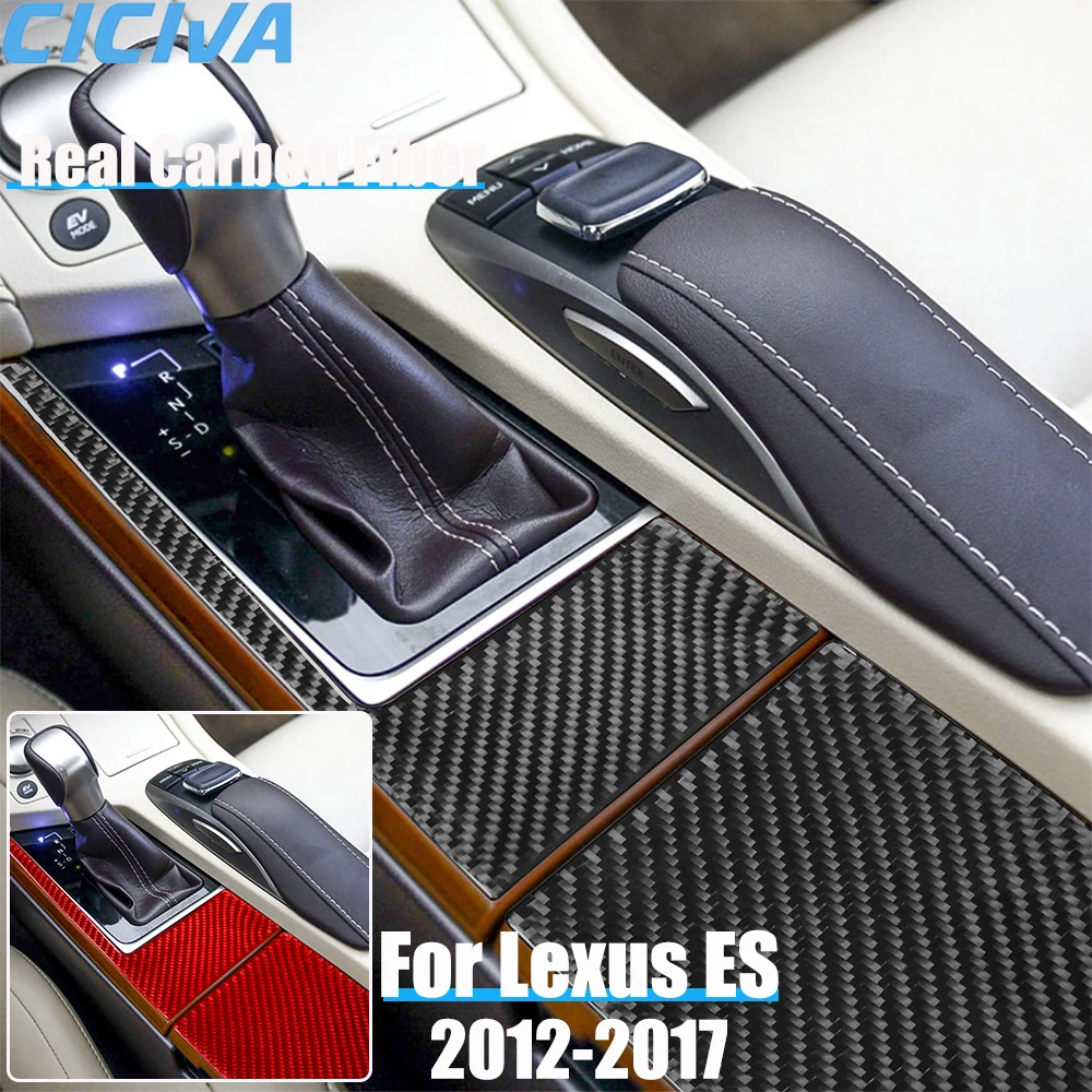 

Real Carbon Fiber Car Accessories Gear Shift Surround Panel Decorative Cover Soft Sticker For Lexus ES250 ES300h ES350 2012-2017