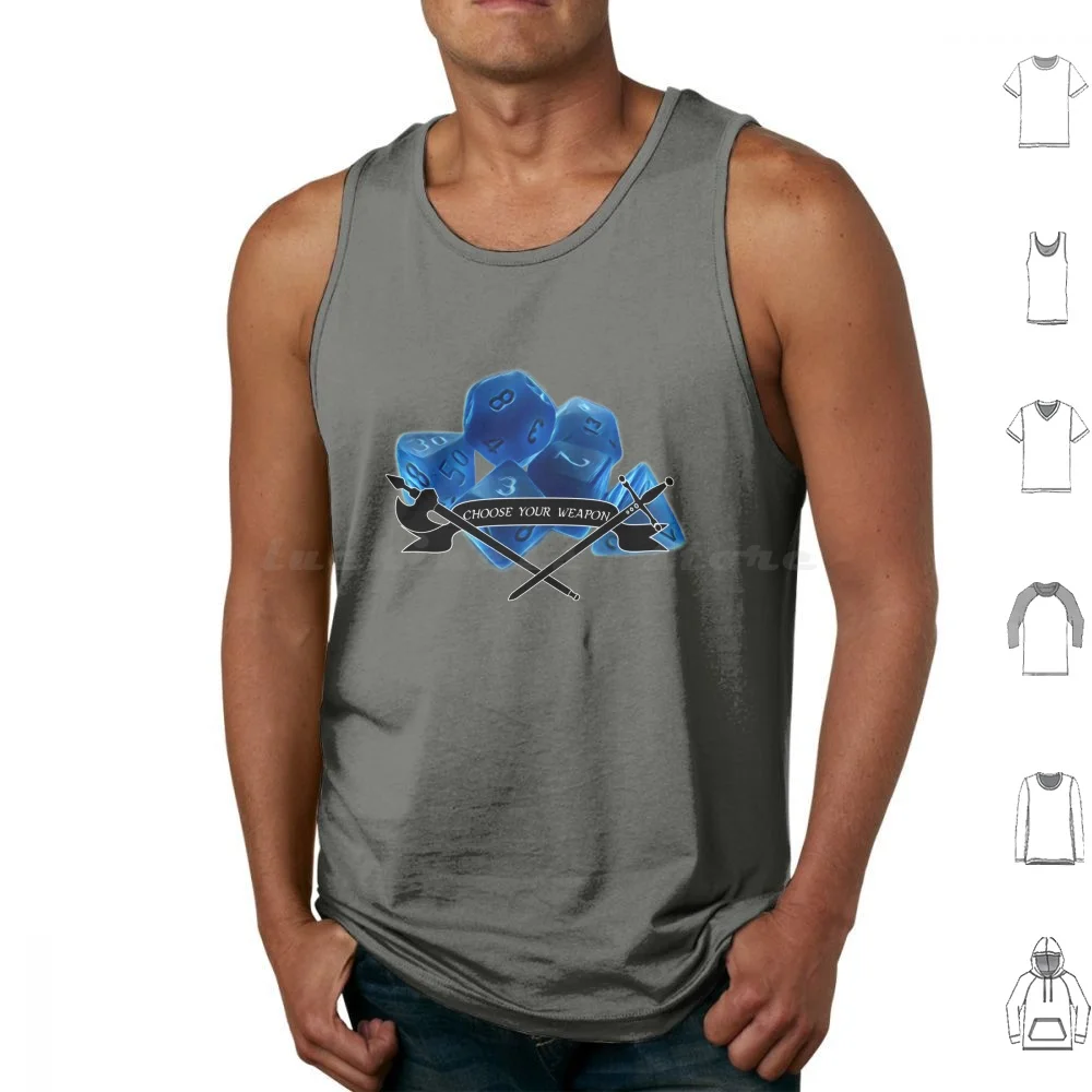 Choose Your Weapons Tank Tops Print Cotton D And D Wizard Magical D20 Dnd Role Roleplay Role Play And Dm Twenty Halfling