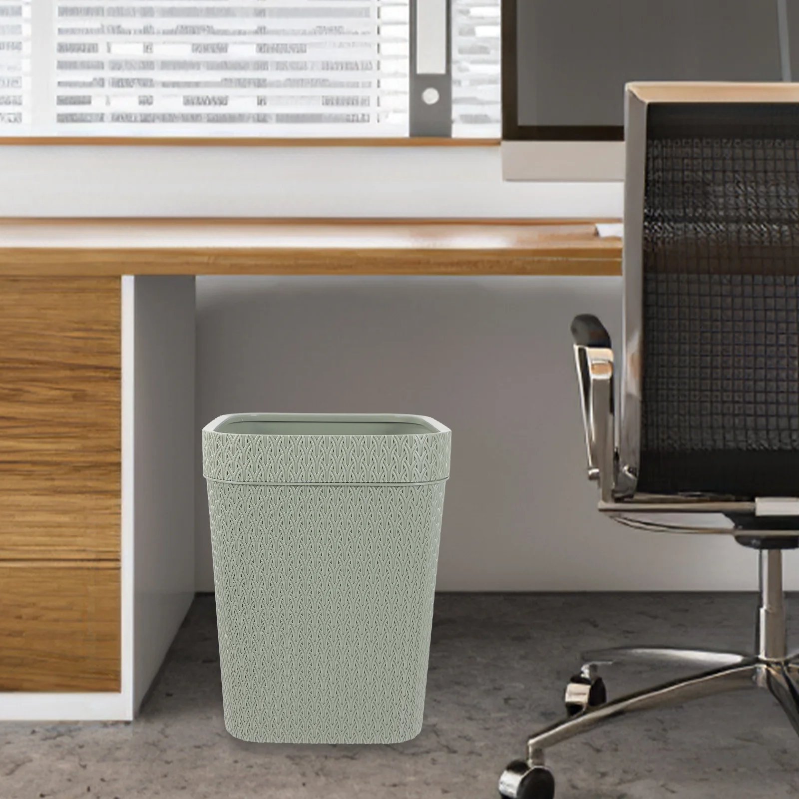 

Woven Storage Bin Trash Can For Kitchen Bedroom Office Decorative Waste Basket Household Garbage Container