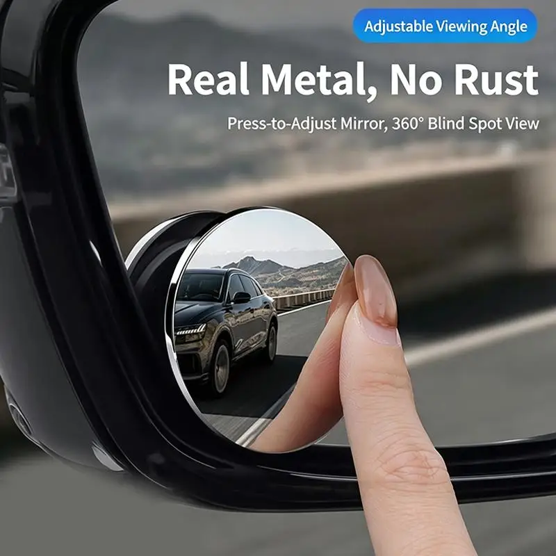 Universal Car Blind Spot Mirror 1 Set 5cm 360° Swivel Stick-On HD Convex Glass Side Mirror for Reversing Parking Auto Accessori