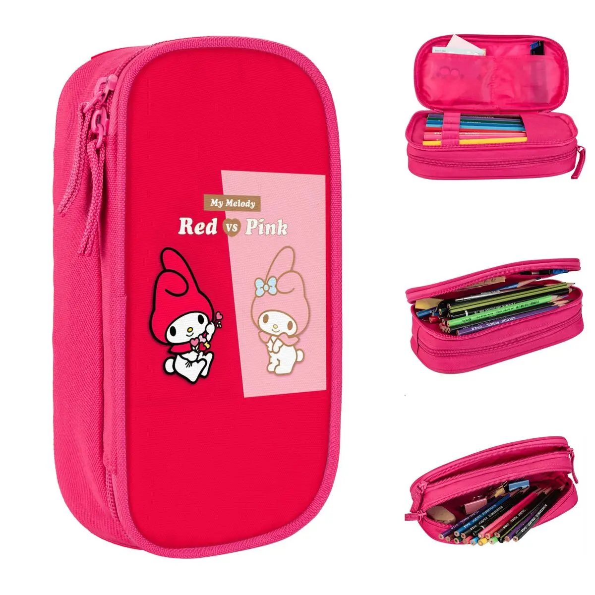 Estuche para lápices My Melody Rabbit Japan, estuche para lápices con cremallera, estuches para lápices escolares portátiles Vintage para estudiantes, papelería