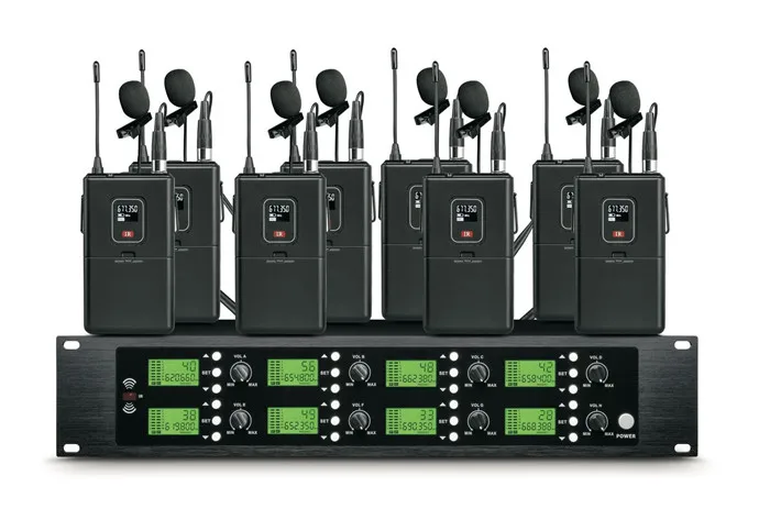 TKG 640-690mhz DK808 8 channels karaoke stage handhold headset lavalier Cordless wireless microphone professional uhf