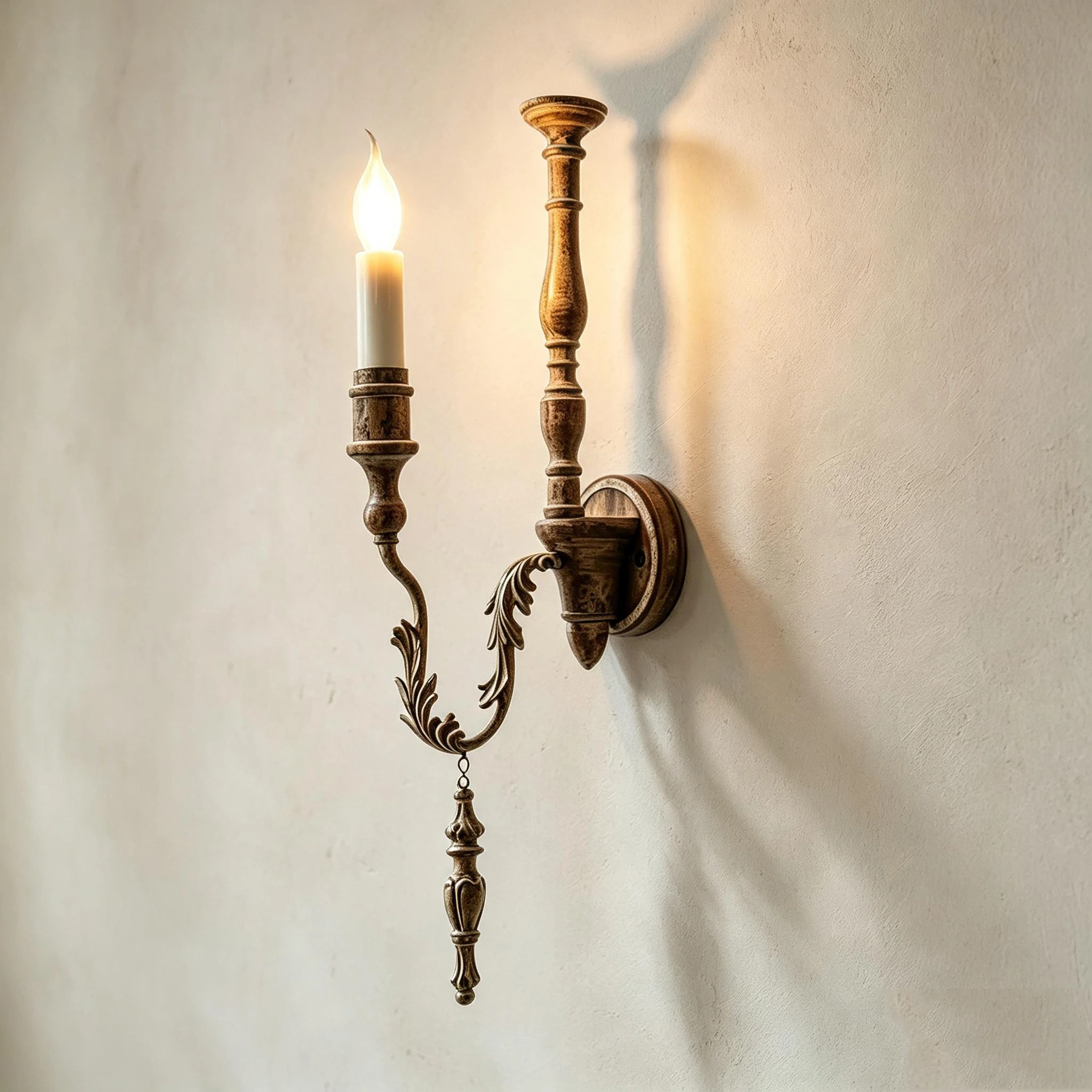 French Wall Lamp Vintage American Country Old Wood Wall Lamp Living Room Dining Room Bedroom Corridor Decorative Wall Light