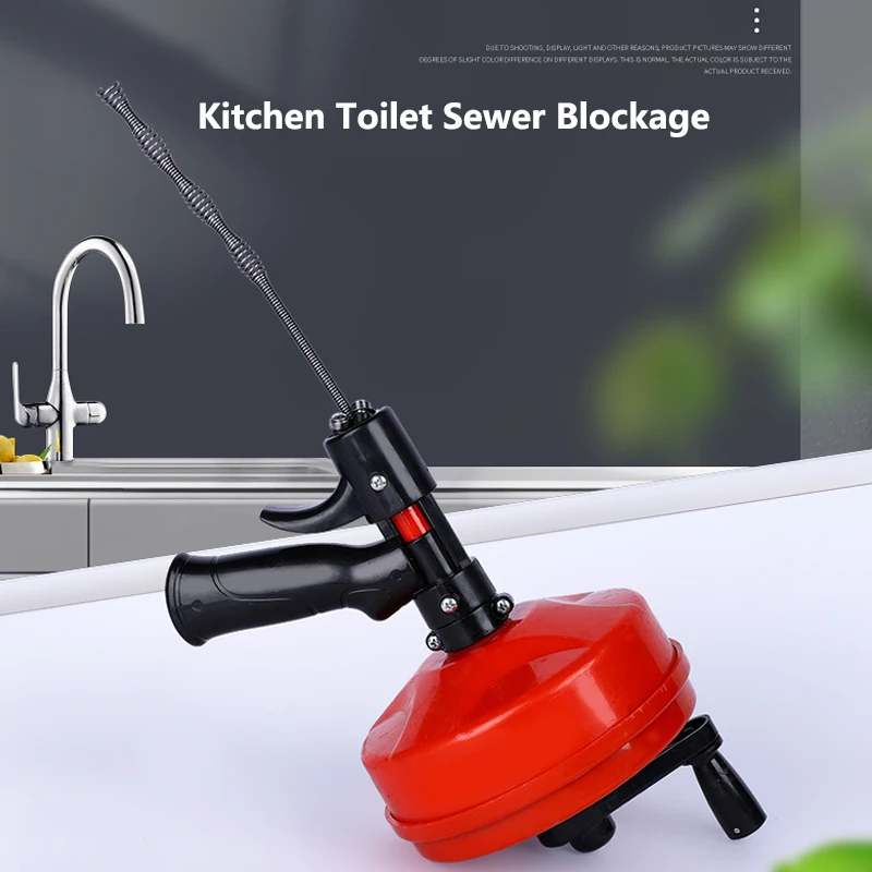 Kitchen Toilet Sewer Blockage Hand-Operated Pipe Dredger Drains Dredge Manual Drain Cleaner Device Hand Tool