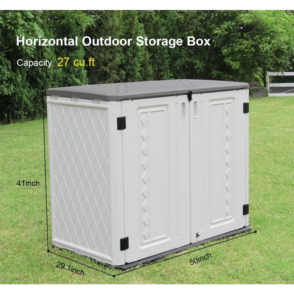 Outdoor Storage Shed-Horizontal Storage Cabinet Waterproof For Garden