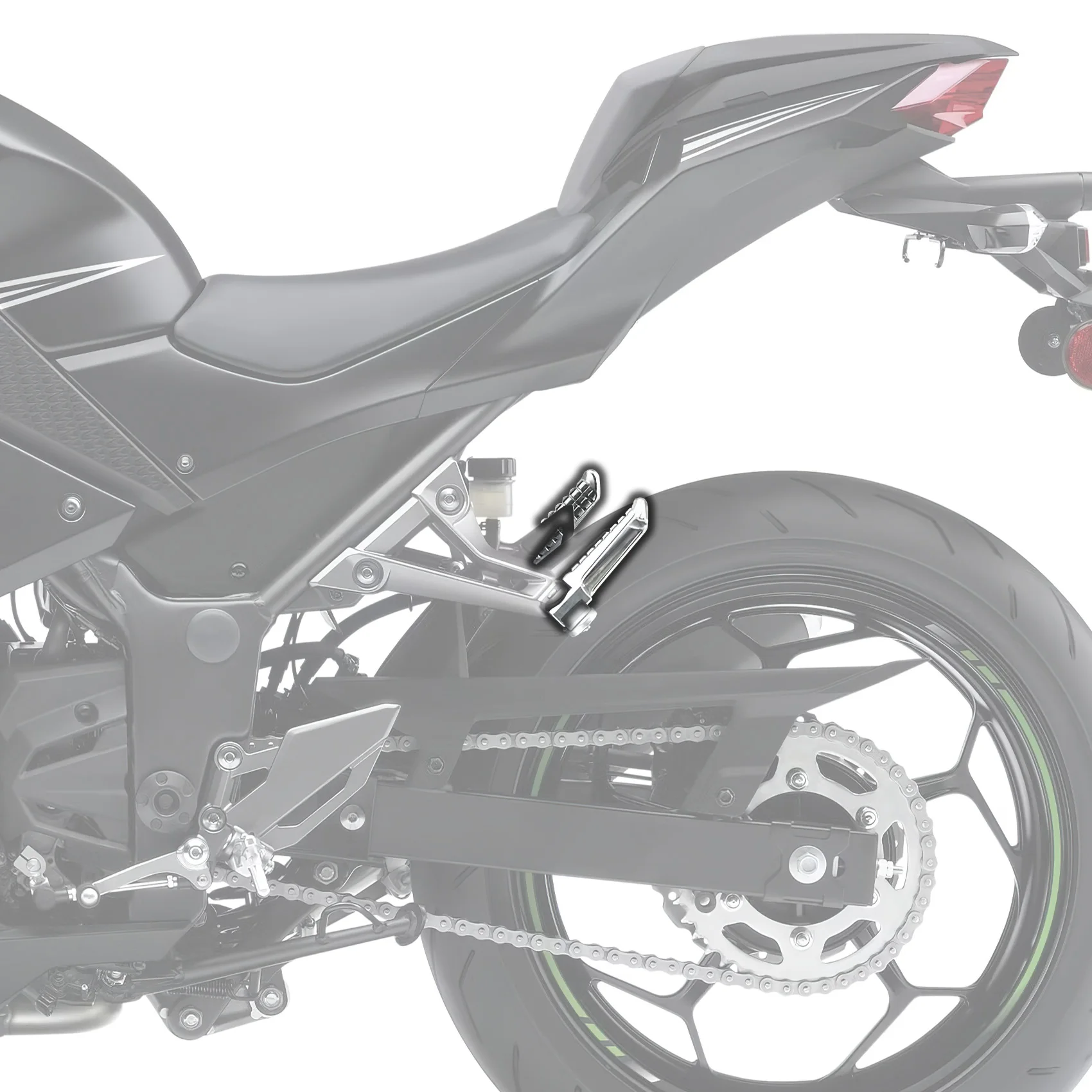 Rear Passenger Foot Pegs Fit For Kawasaki Ninja 250 1988-2012 Ninja 300 2013-2017 ZZR600 1990-2008 ZZR1100 1990-1992