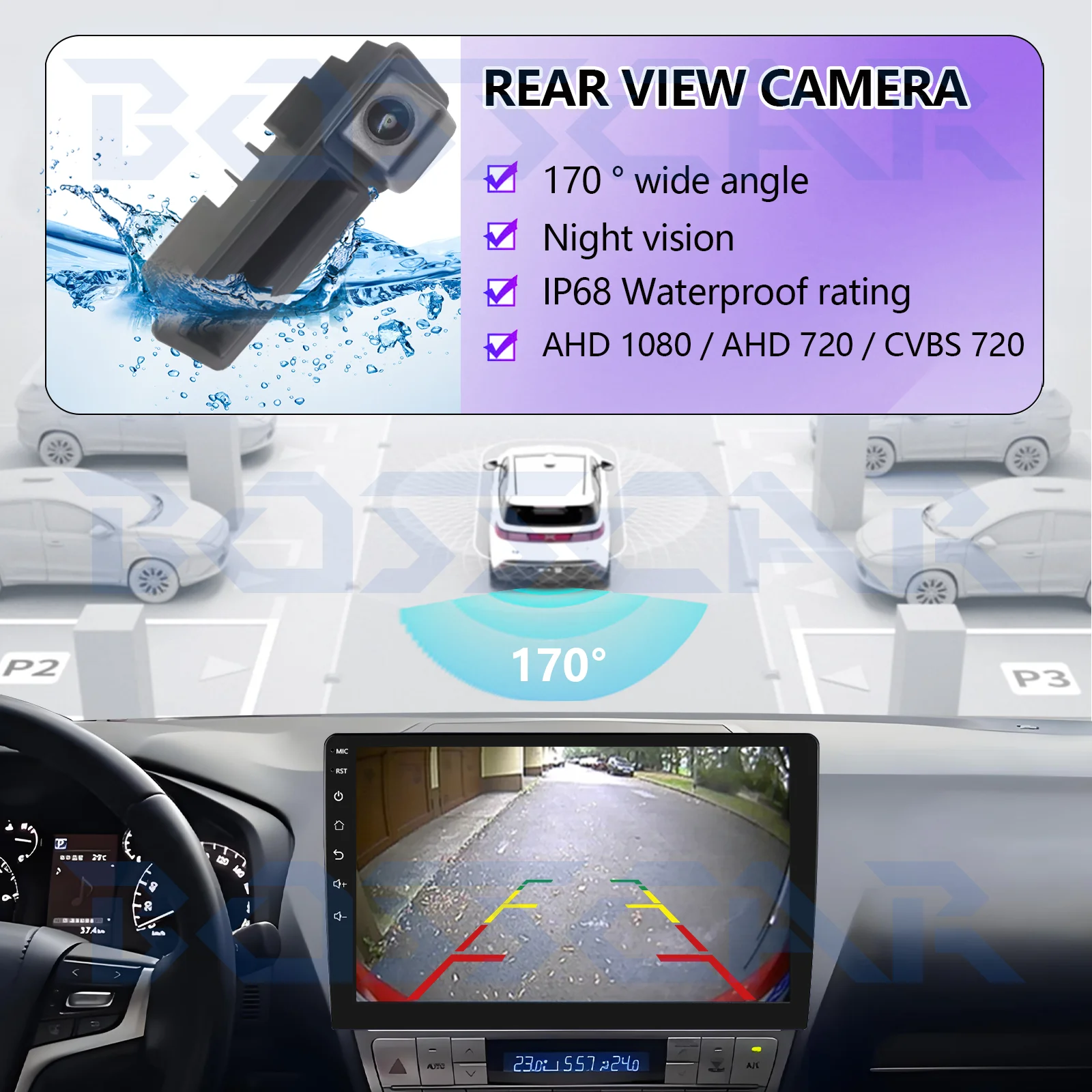 For Audi A3 8P A6 C6 A1 Q7 A4 B7 B6 S5 A6L AHD 1080P Car Rear View Reverse camera  Waterproof Night Vision Backup Camera