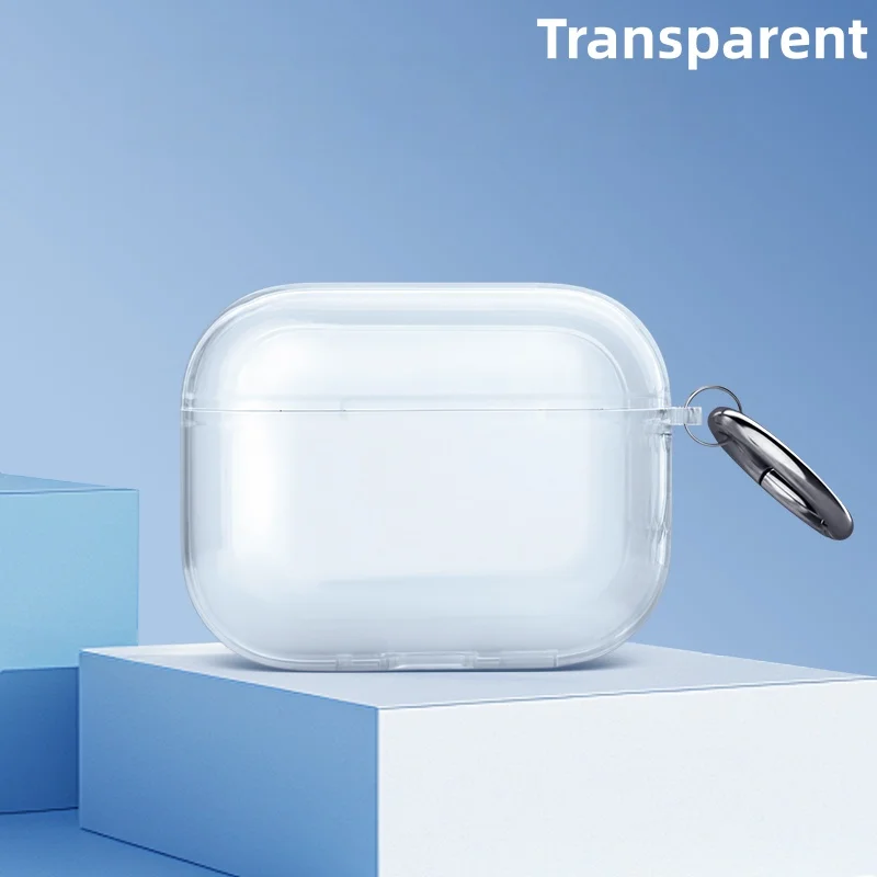 애플 에어팟 프로 3용 클리어 케이스 랜야드 포함 무선 이어폰 투명 케이스 액세서리 키체인 포함
