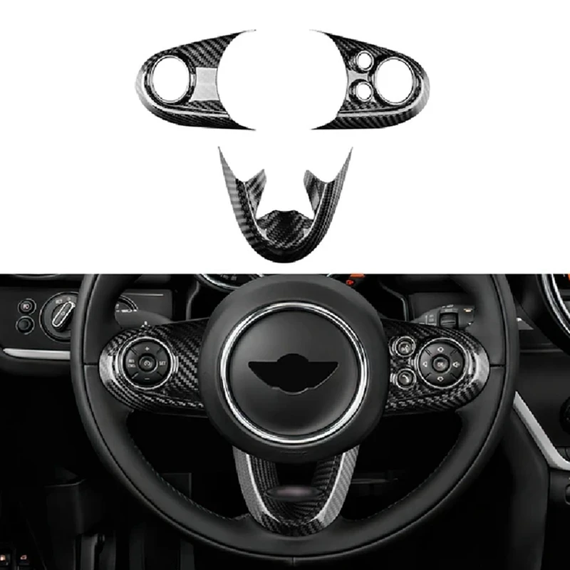 Car Steering Wheel Cover Real Hard Carbon Fiber Sticker For Mini Cooper Clubman F54 F55 F56 F60 Countryman Accessories