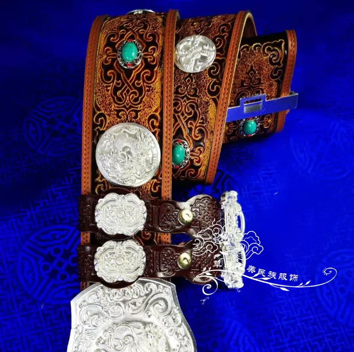 Men's Mongolian Robe Accessories Waist Cover Men Flying Horse Buckle Waistband Traditional Costume Accessories Ethnic Design
