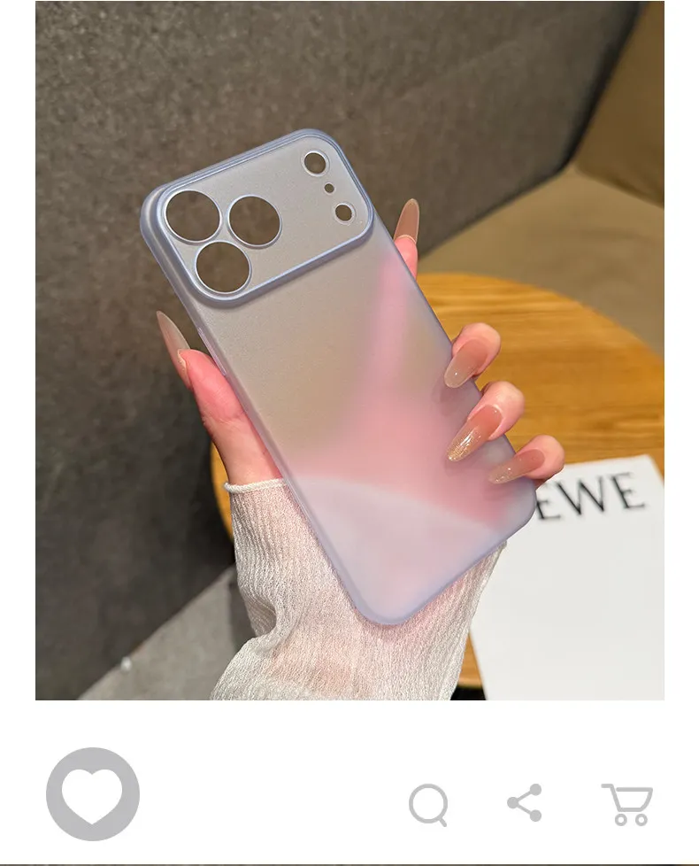 Luxury Ultra Thin 0.3MM PP Case for iPhone 18 17 Air 16 15 14 Plus 13 12 11 Pro Max Hard Clear Translucent Lens Protection Cover