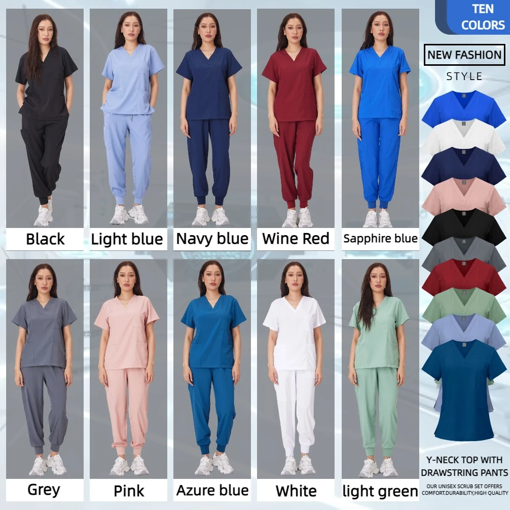 Hot Sale Nurse Scrubs Set Women Anti Wrinkle Washable Soft Hospital Uniform Medical Scrubs Women Scrubs Sets Medical Accessories