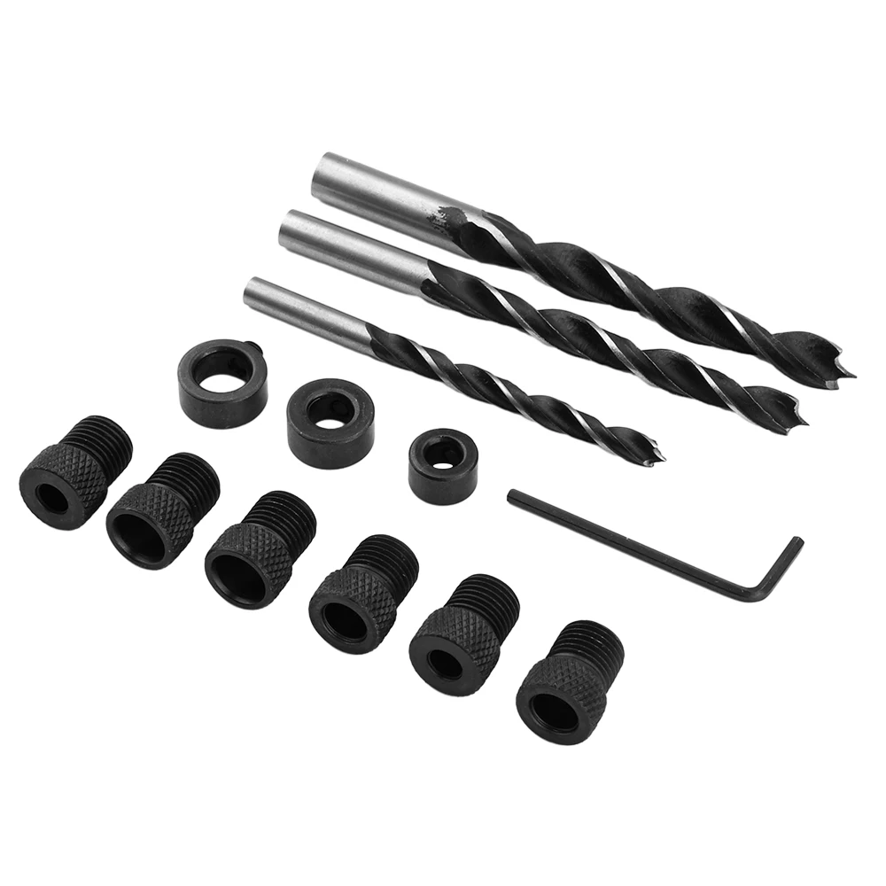 Hole Puncher 15 Degrees Pocket Hole Jig Kit With Drill Bit Set Woodworking Hole Drilling Guide Locator 7/14/15Pcs