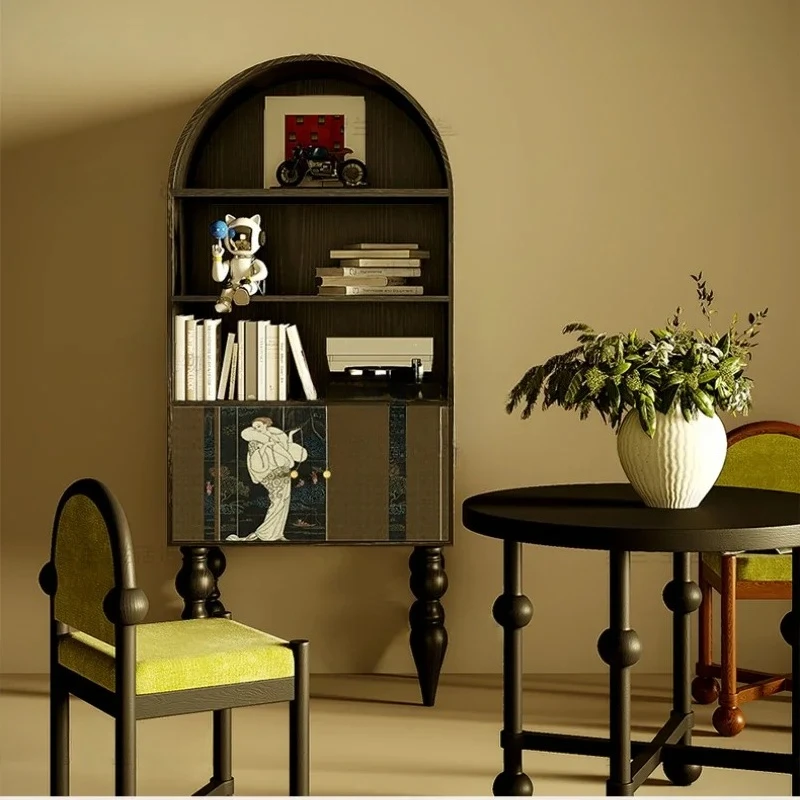 B art character bookcase solid wood living room sofa next to storage decorative vertical cabinet