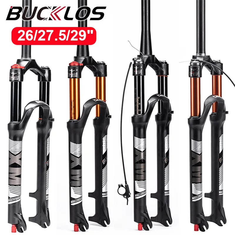 

BUCKLOS MTB Bike Suspension Forks 26/27.5/29er Inch Magnesium Alloy Bicycle Air Fork Mountain Bike Front Fork Bike Accessories