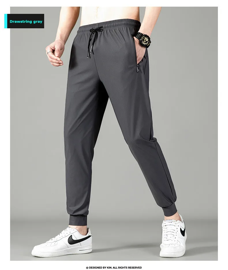 Xiaomi YOUPIN Men Ice Silk Quick-Drying Pants Summer Skin-Friendly Breathable Ice Cool Thin Casual Sports straight cropped Pants