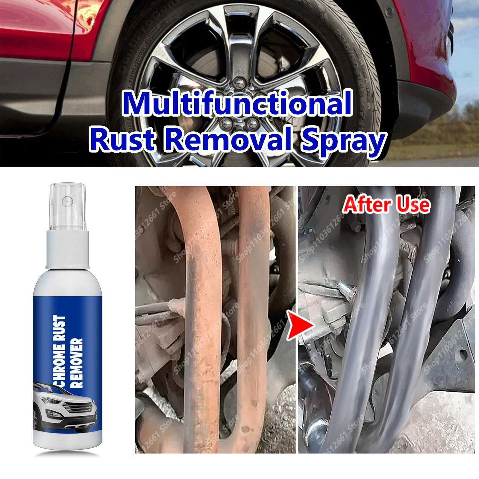 Rust Removal of Car Motorcycles Truck Automobile Exhaust Pipe Wheel Brake Discs Remove Rust Multifunction Cleaning Renovation