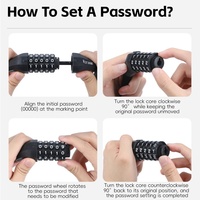 WEST BIKING Multicolor Bicycle Cable Lock Portable Anti-Theft Wire Lock Kid Students 5-Digit Password MTB Road Bike Cycling Lock