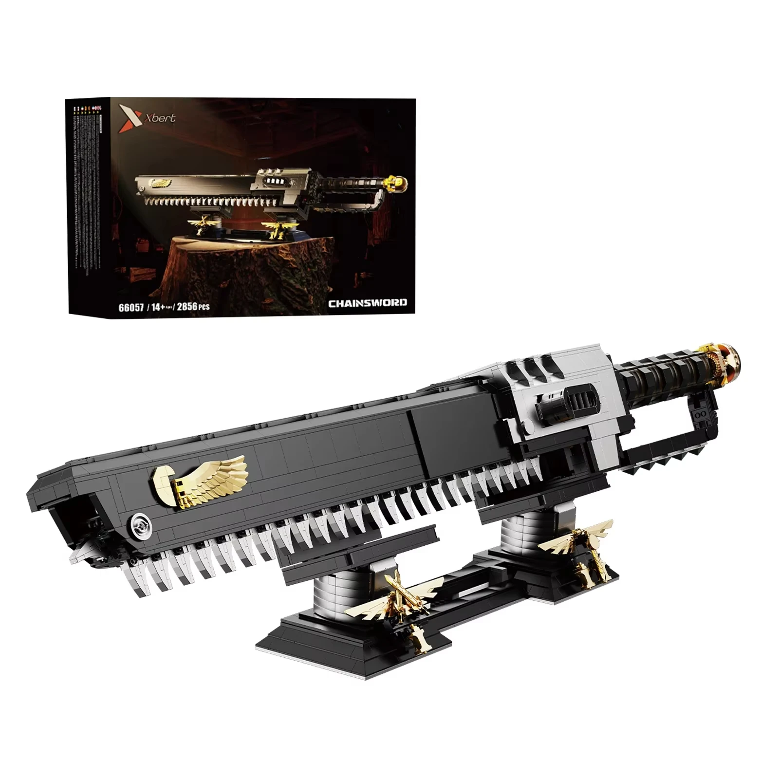 2856 個電動チェーンソードビルディングセット - 40K テクニカル STEM 電気武器モデルキット子供 & 大人へのギフト