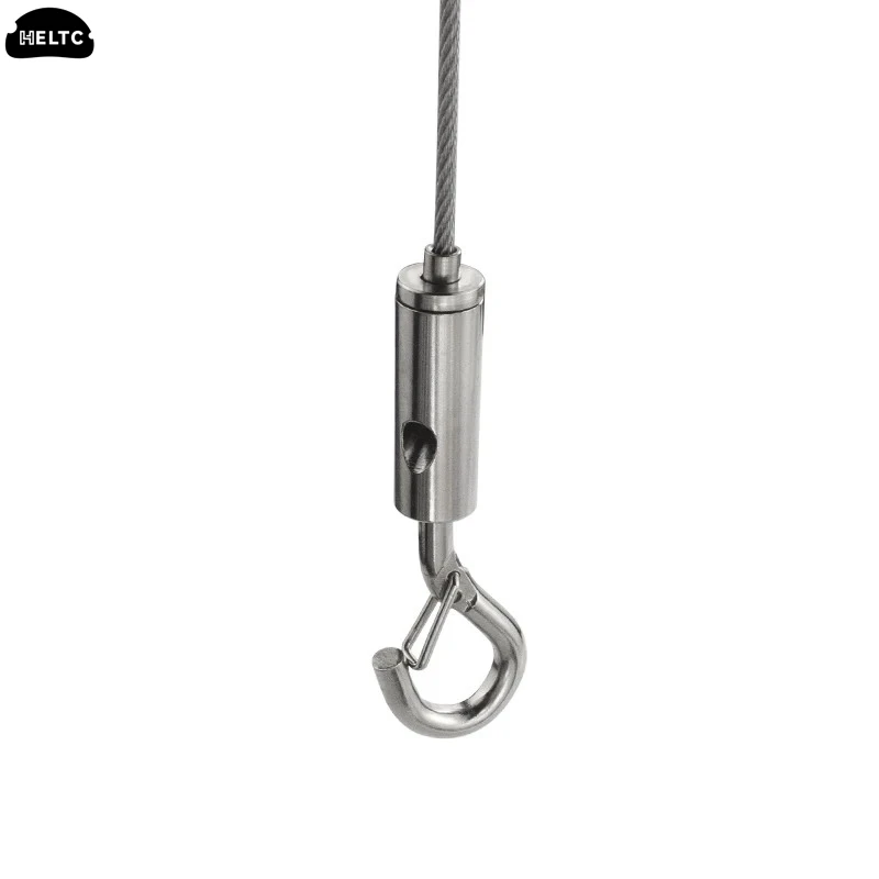 Stainless Steel Adjustable Automatic Wire Rope Spring Hook Clothesline Hanging Solution System Suspension Code Steel Cable