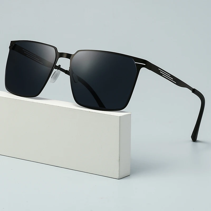 Herren-Sonnenbrille aus Metall mit quadratischem Rahmen, 2025, modische, UV-beständige HD-Sonnenbrille 5133