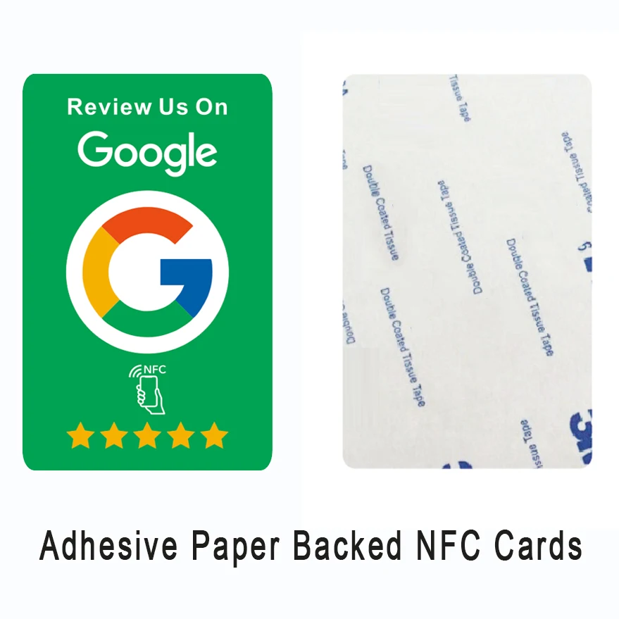 Imagem -03 - Pvc Material Nfc-habilitado Google Review Cards Ahesvie Nas Costas Impulsionar o Seu Negócio Durável 60 Pcs