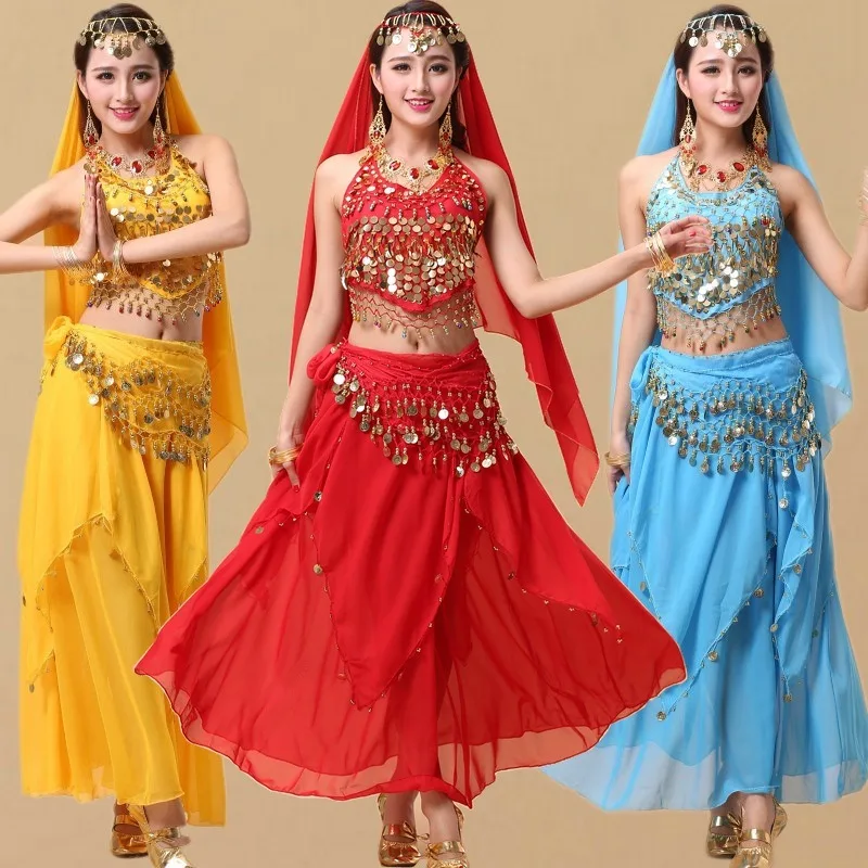 

Indian Dance Performance Suit with Bellydance Skirts Belly Dance Performance Highlight Skirts Practice Suit Exotic Dancewear
