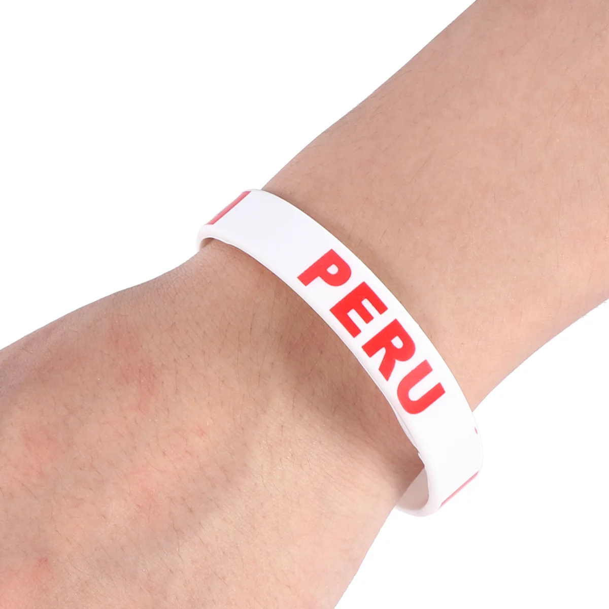 6 Pcs Country Silicone Wristband Fashion Sports Bracelet  (Peru) country bracelet country wristband country wrist bands