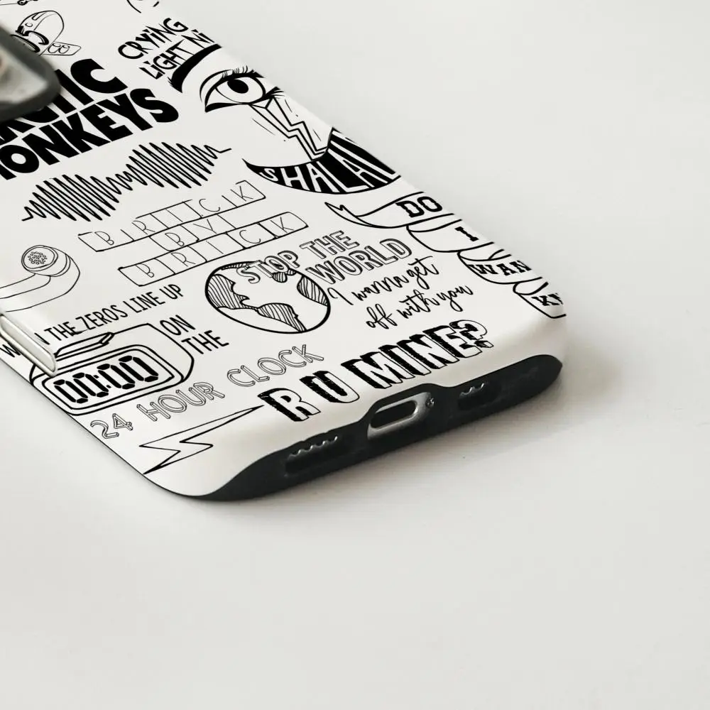 Arctic Monkeys Handyhülle für iPhone 17, 16, 15, 14, 13, 12 Pro Max Plus, glänzende HD-Doppelschicht-Flüssigkeitshartschale