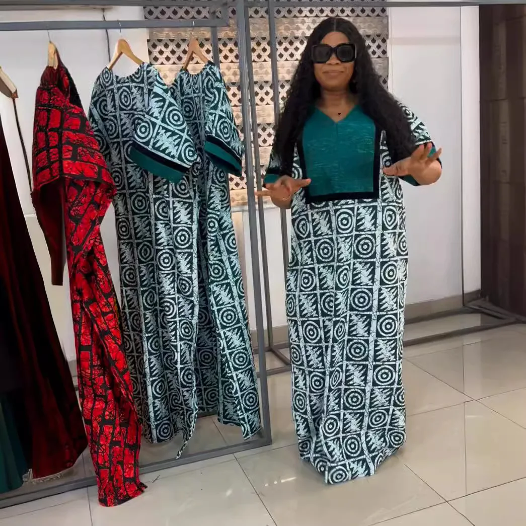 

Plus Size African Dresses for Women Ethnic Print Loose Party Gown Ankara Dashiki Africa Clothing Muslim Abaya Dubai Kaftan Robe