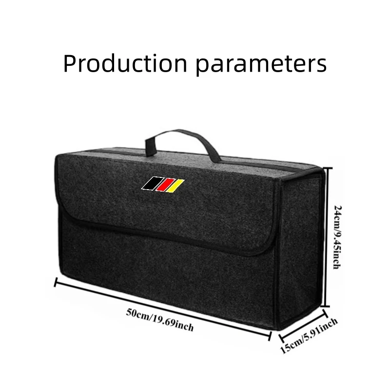 German Three-Color Multi-Style Felt Car Trunk Storage Box with Handle, Foldable Portable Car Storage Bag, Large-Capacity Storage