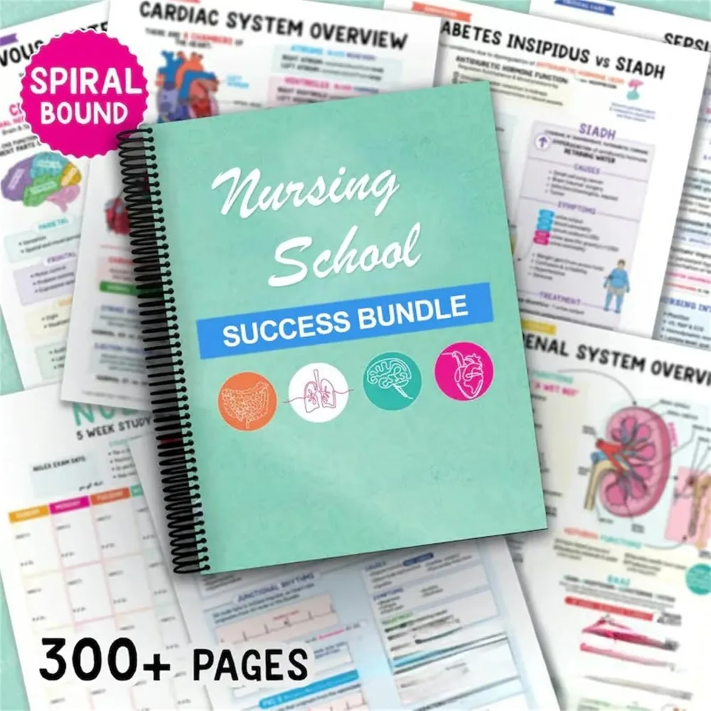 Nursing School  Notes Success Book, Nurse Study Guide Notebook Nurse Well Versed Nursing School Essentials