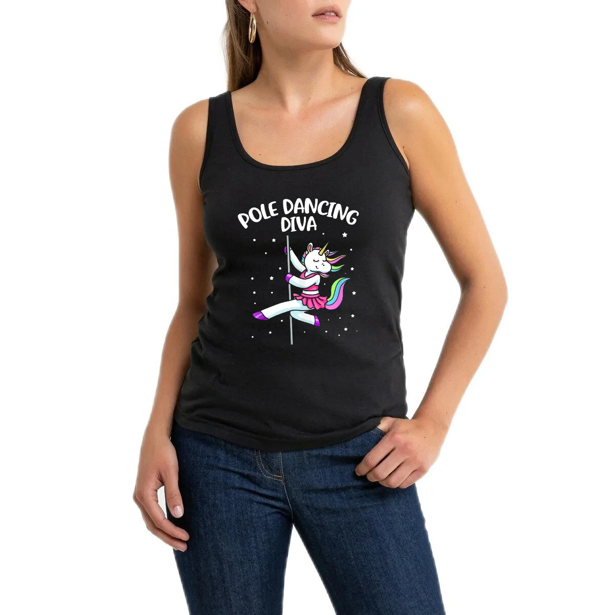 Pole Dancing Unicorn Sexy Tank Top Pole Dancer Sports Workout Sleeveless T-Shirt Gym Fitness Camisole