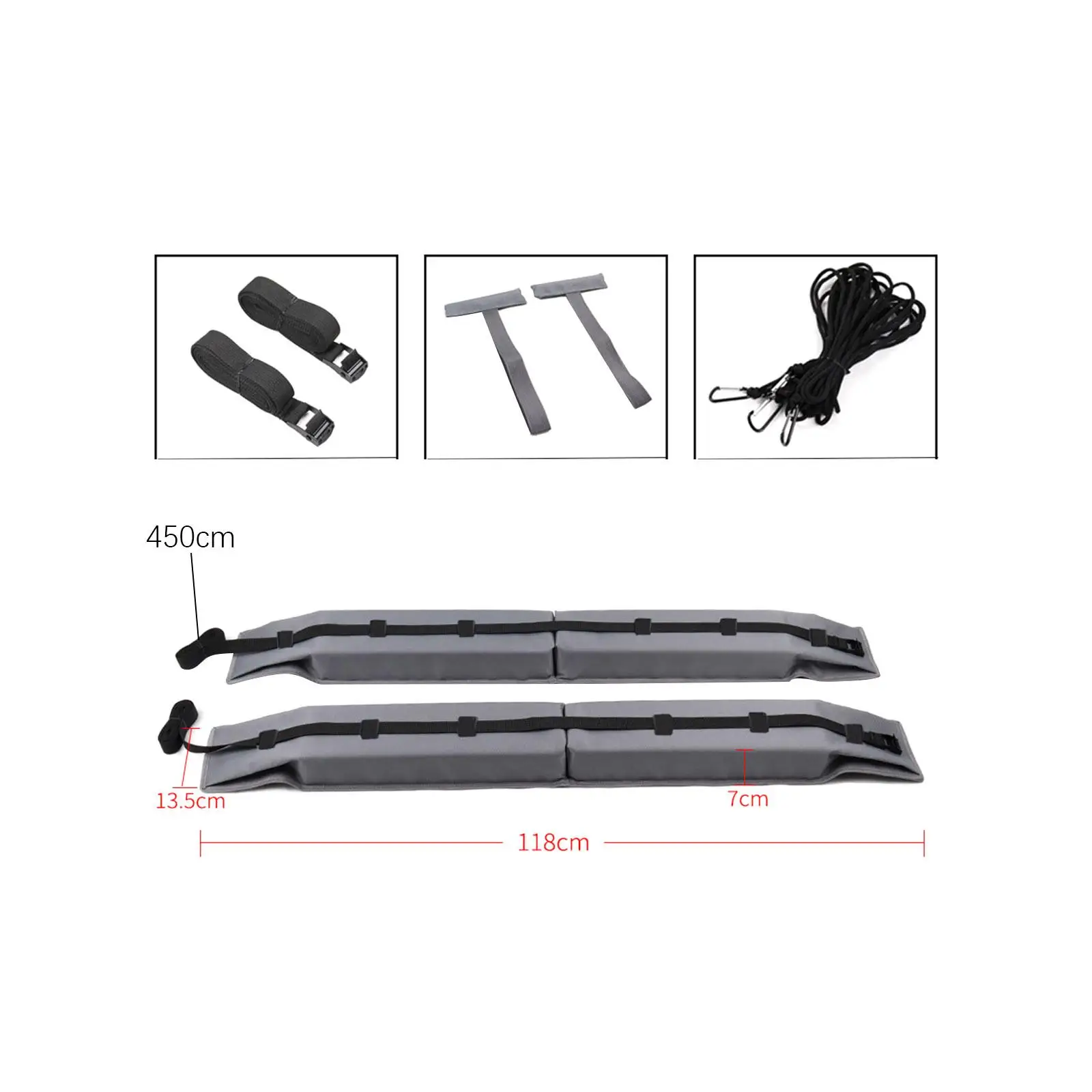 

Universal Soft Roof Rack Pads 15ft Tie Down Straps for Kayak Surfboard SUP Canoe Snowboard Travel Accessories