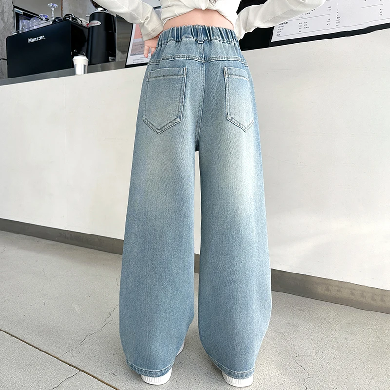 Girls Versatile Butterfly Ripped Jeans Wide-Leg Pants Medium to Large Sizes Fashionable Slimming Kids’ Clothing 4 Girls Versatile Butterfly Ripped Jeans Wide-Leg Pants Medium to Large Sizes Fashionable Slimming Kids' Clothing 4