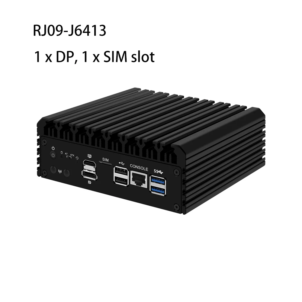 Микро брандмауэр, мини-ПК, HUNSN RJ09,Intel J6412/J6413,OPNsense, роутер ПК, AES-NI, 6xintel 2,5 GbE I226-V LAN,DP,HD, слот для SIM-карты