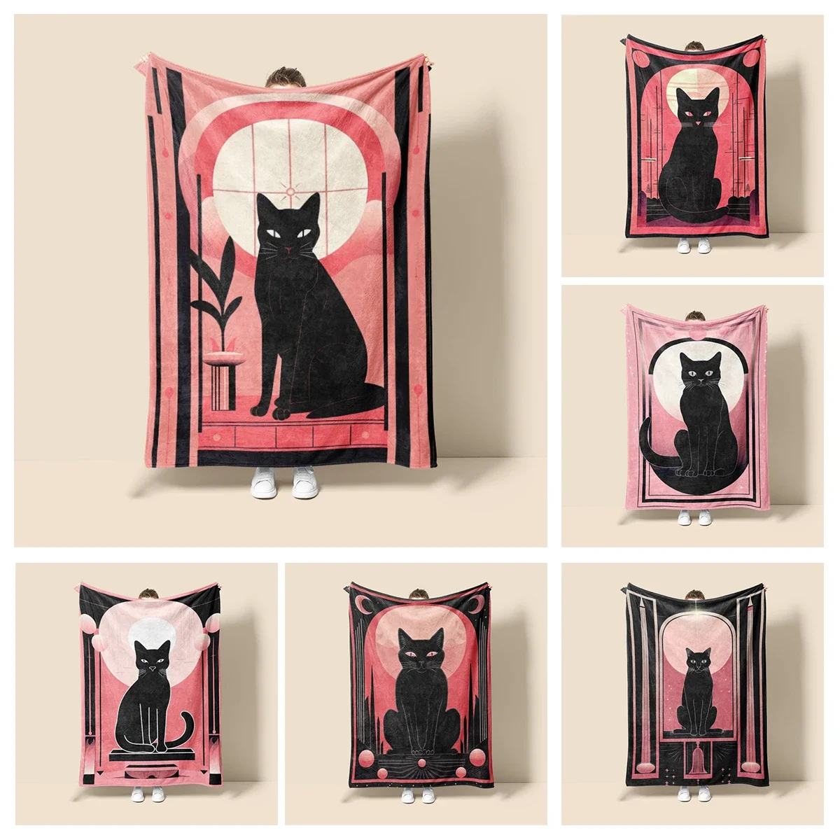 

Home decoration plush Throw Sofa blanket Anime animals Bedspread on the bed fluffy soft blankets decor Plaid Modern cat black