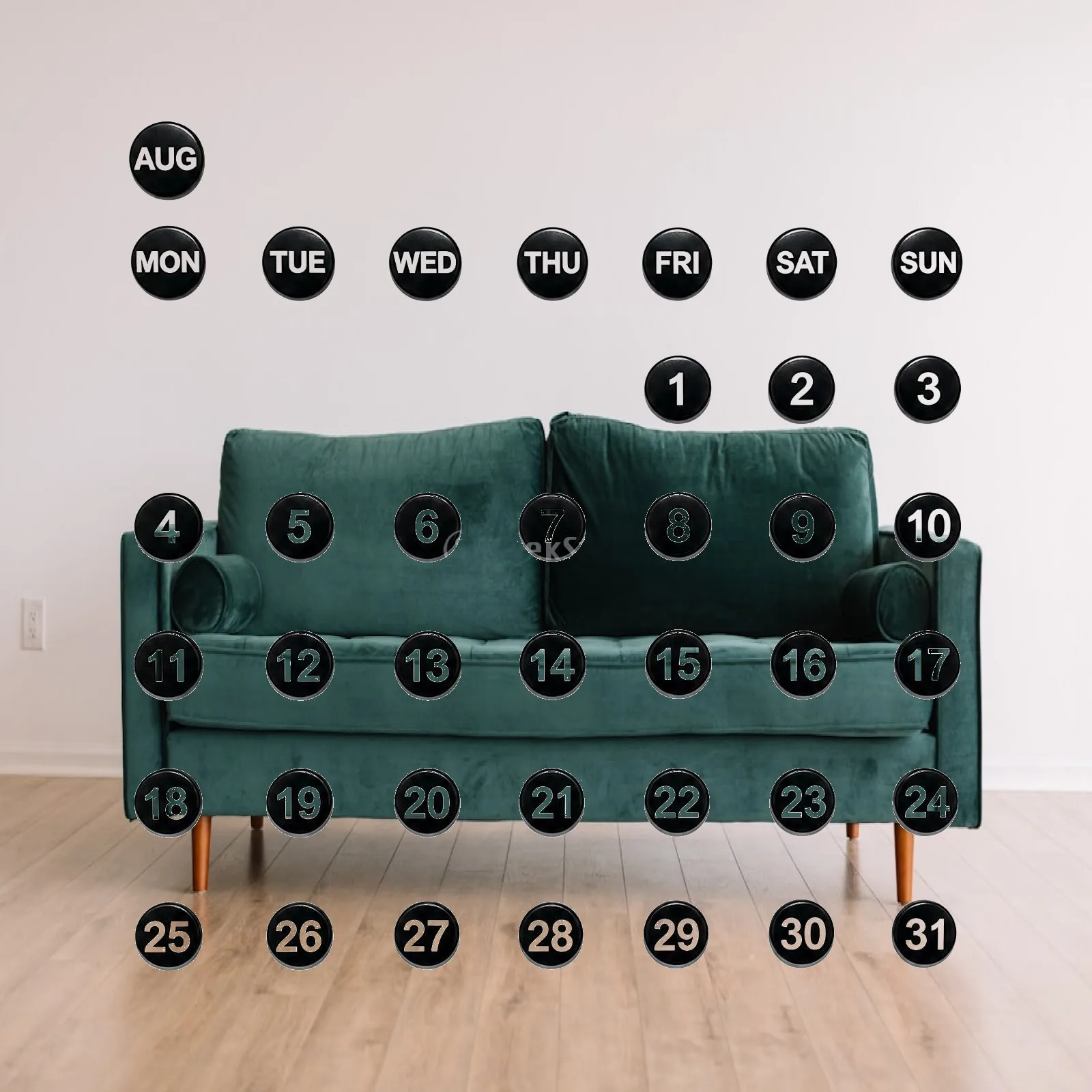 50 Pieces Fridge Calendar with Magnetized Markers Reusable Magnetized Perpetual Calendar Simple Design Slim for Kitchen