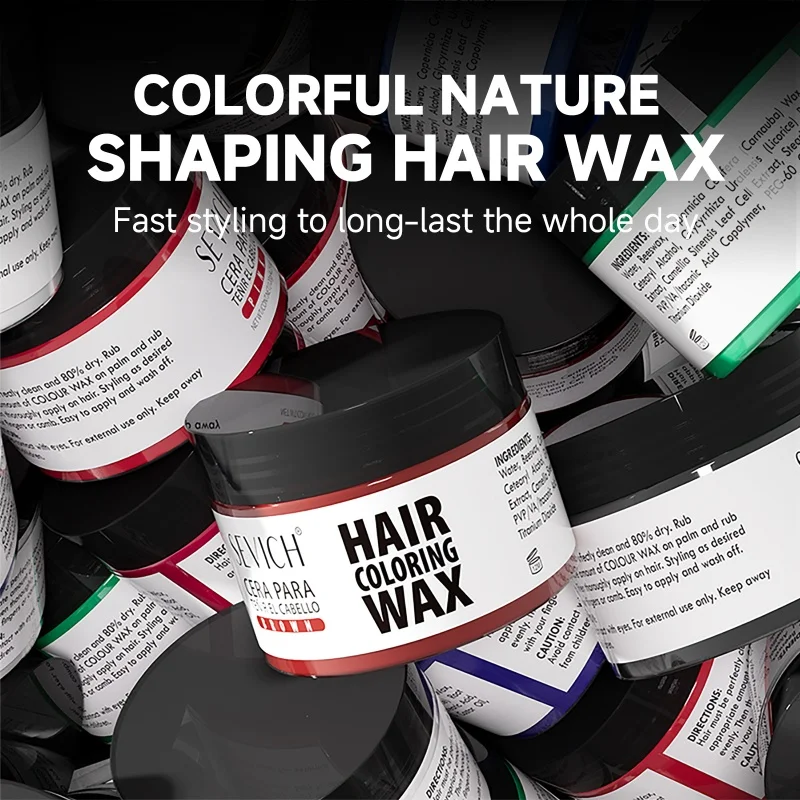 Hairs Dyed Mud Hair Colour Wax Easy To Wash Hair Styling Paste Dye for Eyebrow Beards Coloring Temporary Hair Color Style Cream view 6