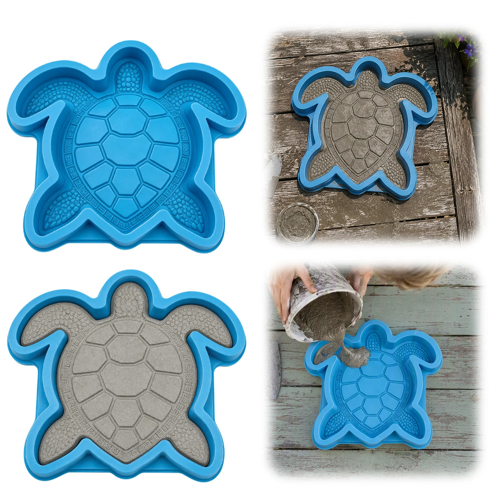 DIY Silicone Ocean Theme Reusable Concrete Stepping Stone Garden Pathway Cement Plaster Resin Art