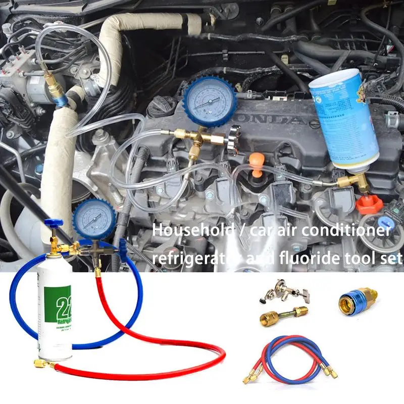 R22 R134A R410 R600 manometro del collettore del refrigerante per auto aria condizionata per auto per uso domestico kit di strumenti per l\'aggiunta