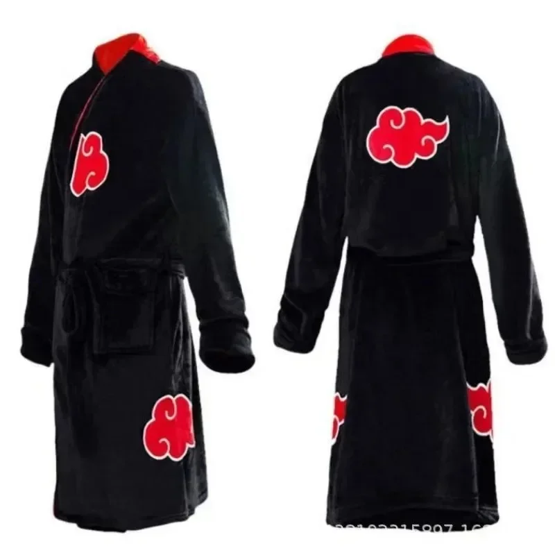 Naruto anime seventh generation Muxiao organization Red Cloud home suit flannel pajamas fourth generation student bathrobe cos