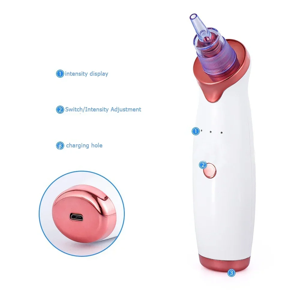 Comedondrukker Porie Vacuüm Elektrische Schoonheid Neus Gezicht Diepe Reiniging Huidverzorging Whitehead Zwarte Vlekken Acne Cleaner Puistje Tool