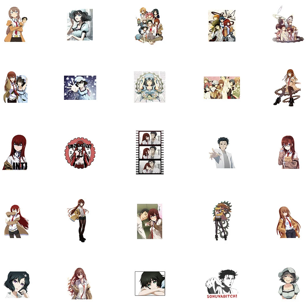 10/30/50pcs Okabe Steins Gate Stickers Girls Makise Kurisu Mayuri Anime Sticker Scrapbooking Suitcase Luggage Decal Waterproof