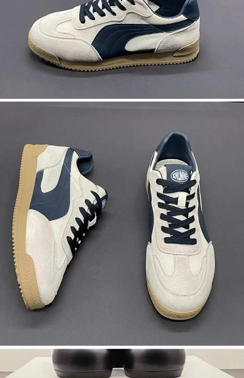 Atmungsaktive, weichsohlige, bequeme Freizeitschuhe für Herren in Übergröße, Frühling/Sommer, Mesh, Low-Top-Plateau-Sneaker, Schnürschuhe, flache Schuhe – Detail 6