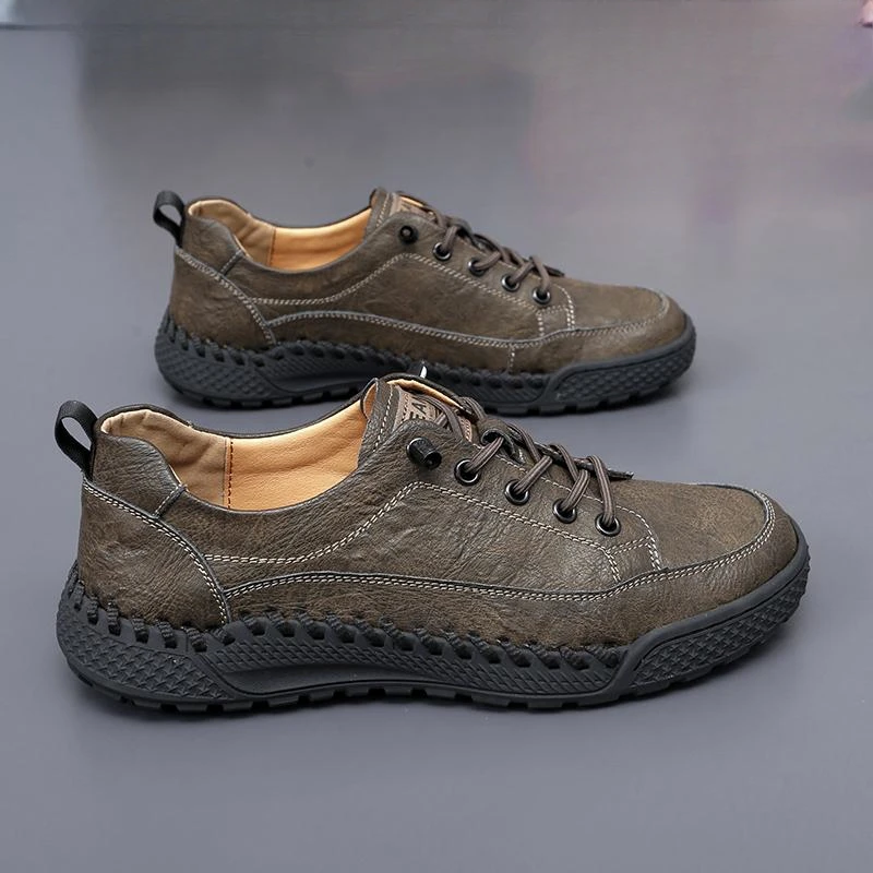 Golden Sapling Casual Shoes Retro Leather Flats Platform Footwear Fashion Men's Shoe Classics Outdoor Trekking Flat Male Loafers